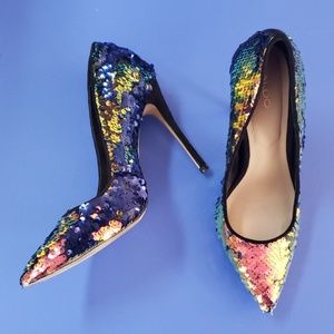 Aldo stessy multi color sequin pumps. Size7.5